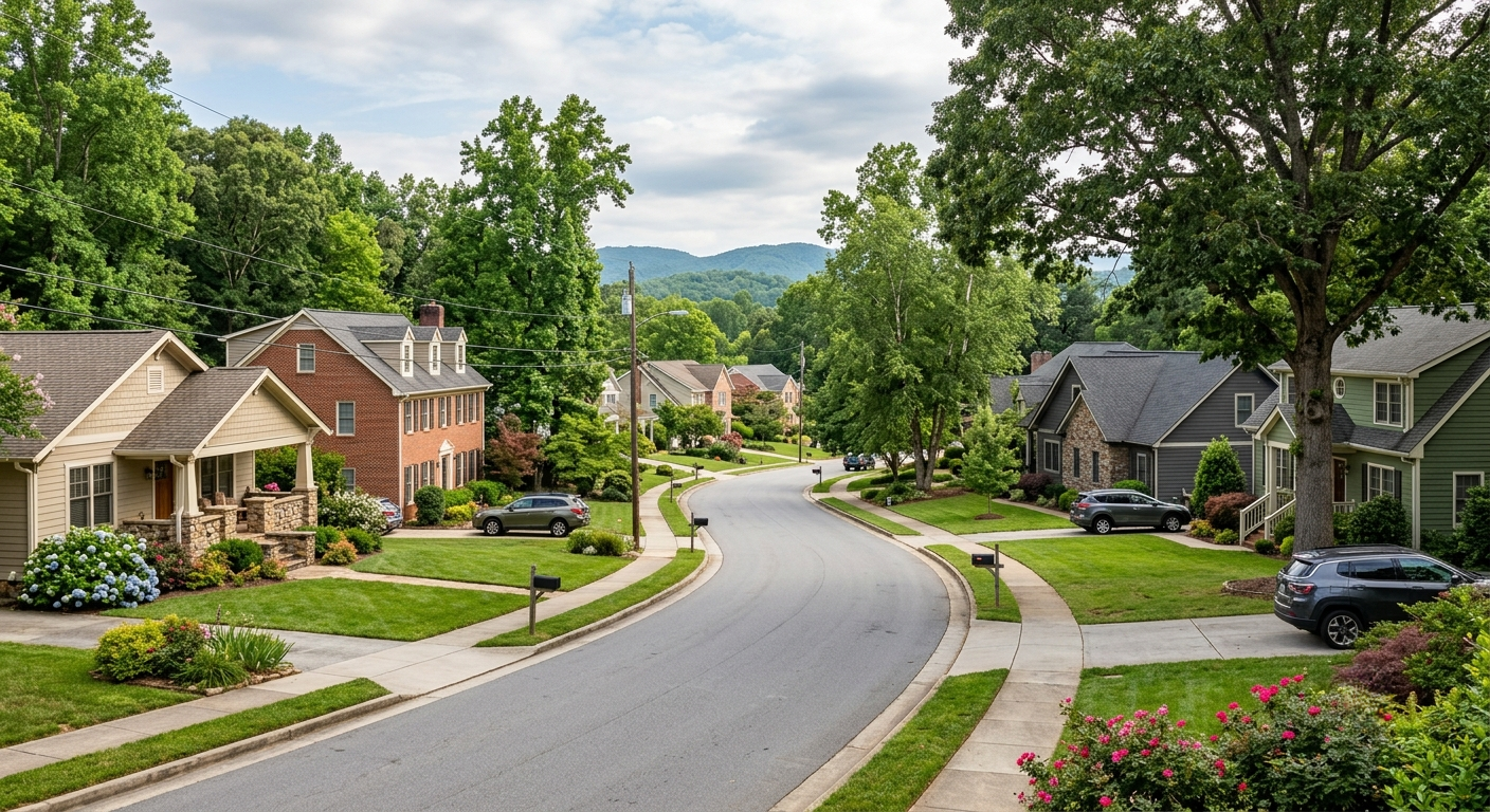 Hendersonville, NC neighborhood streetscape showing community character and residential surroundings