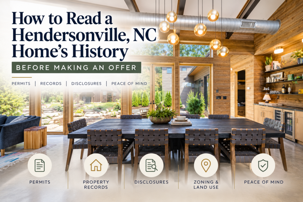 Hendersonville NC home interior with home history research checklist