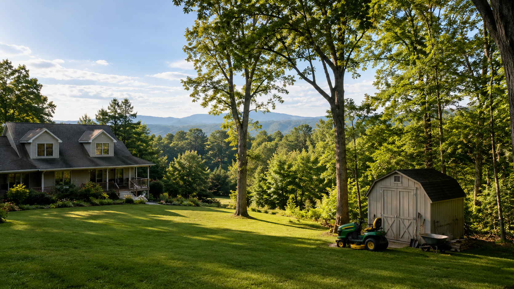 Large yard at a Hendersonville NC home